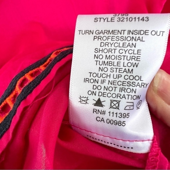 CLEARANCE TORY BURCH MIRROR BEADED EMBROIDERED MAGENTA PINK TUNIC TOP SIZE 4 - Picture 8 of 9